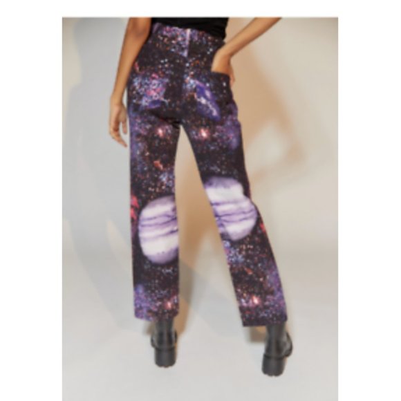 Urban Outfitters | BDG High Waisted Cowboy Jeans Space Print Straight-Leg - Picture 2 of 13